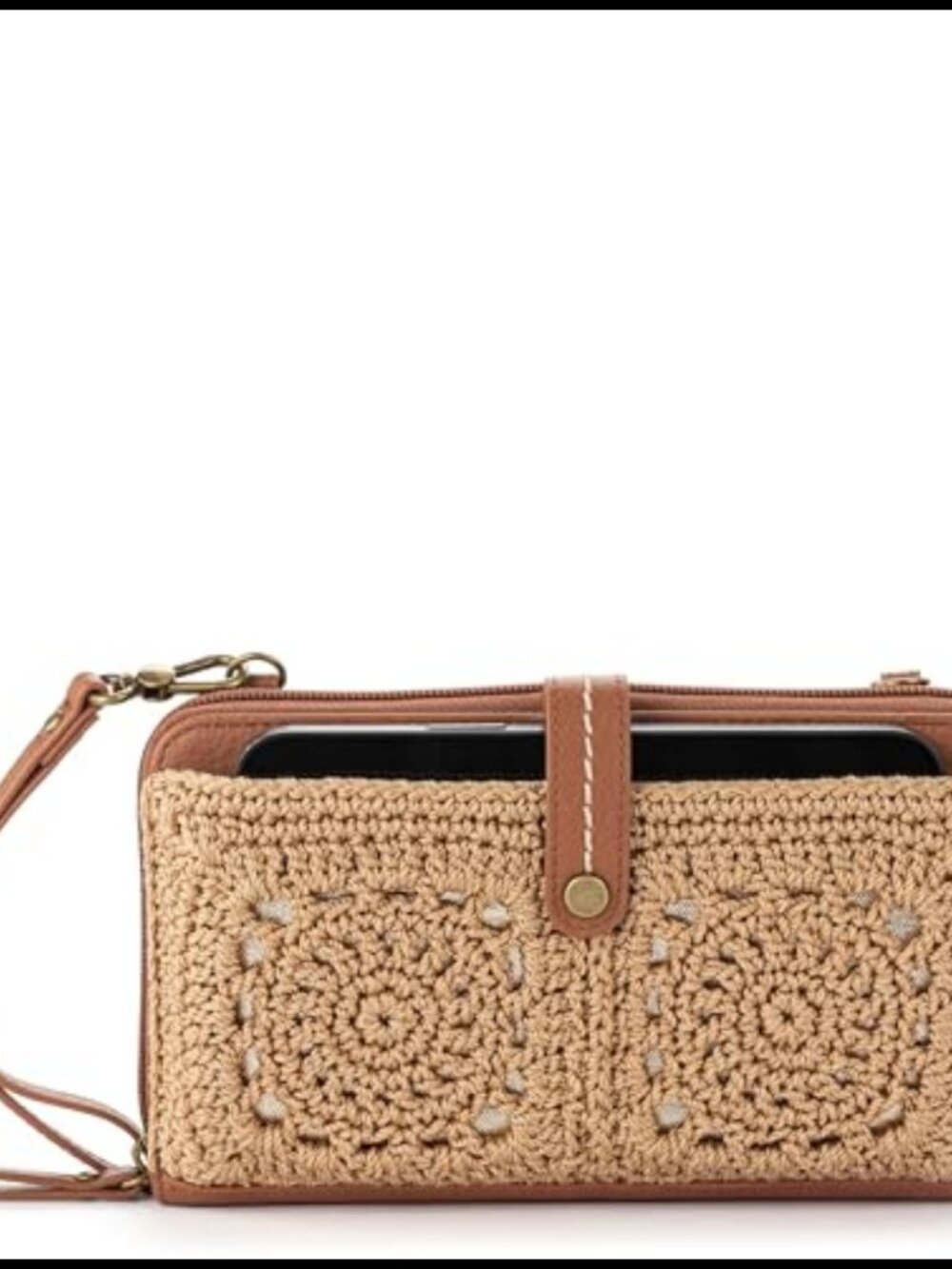Hand Crochet Smartphone Crossbody Wristlet Wallet Purse Convertible